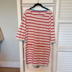 Boden Striped Pink and White Dress   Size medium